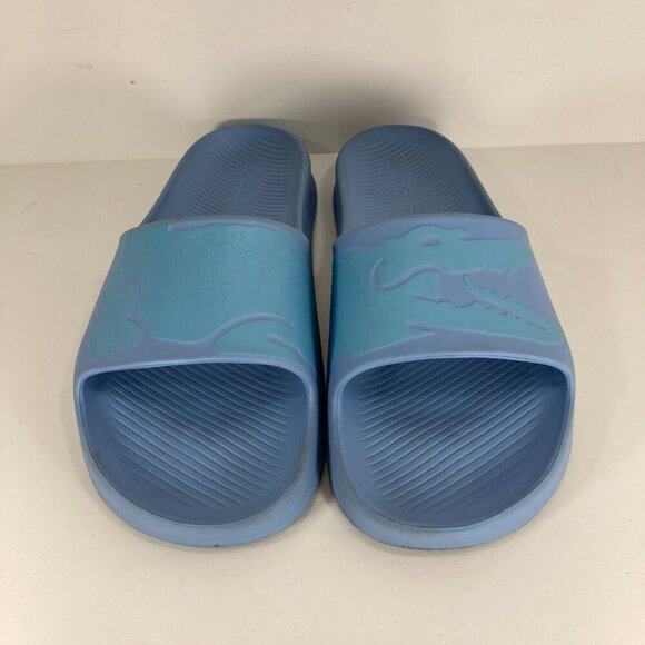 Lacoste Croco 2.0 Light Blue Pool Slip On Sandals Men's US 8 Water Ready Slides - Picture 2 of 12